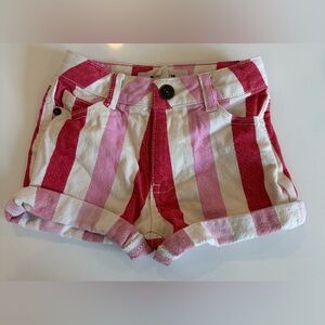 Mini Boden Pink and Red Striped Shorts